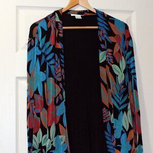 Slinky Travel Knit Top, Dressy, Cardigan Style, Sz XL